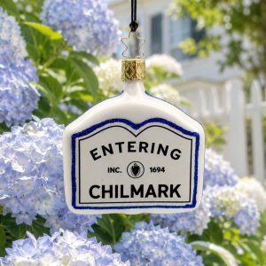 Chilmark handblown glass Christmas ornament, Mariner & Gold Vineyard Collection